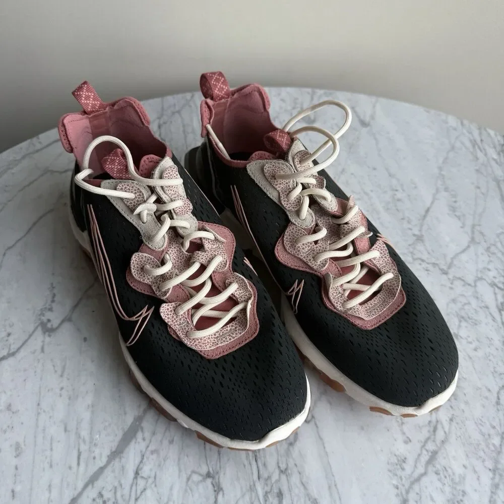 Nike By You Women’s React Vision Black Red Pink 11.5 DSMX Sneaker Shoes